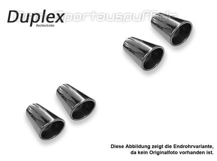 FOX Edelstahl Duplex Sportauspuff-Komplettanlage ab OPF VW T-Roc R je 2x100mm rund eingerollt abgeschrägt