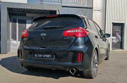 Ulter Edelstahl Duplex Sportauspuff KIA Ceed 3 GT je 100mm rund eingerollt abgeschrägt