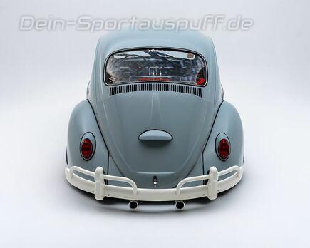FOX Edelstahl Sportauspuff-Komplettanlage VW Käfer 1.6l ab 1966 2x70mm rund eingerollt