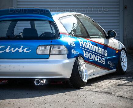 Fox Edelstahl Sportauspuff Honda Civic 5 1.3l Typ EG3 1x90mm rund doppelwandig gerade