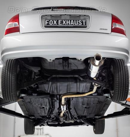 Fox Edelstahl Sportauspuff-Komplettanlage ab Kat Honda Civic 6 1.4l Typ EJ9 1x90mm rund doppelwandig gerade