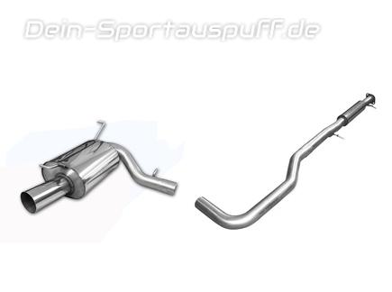 Fox Edelstahl Sportauspuff-Komplettanlage ab Kat Mitsubishi Lancer Evolution VI - Evo 6 1x100mm rund scharf gerade