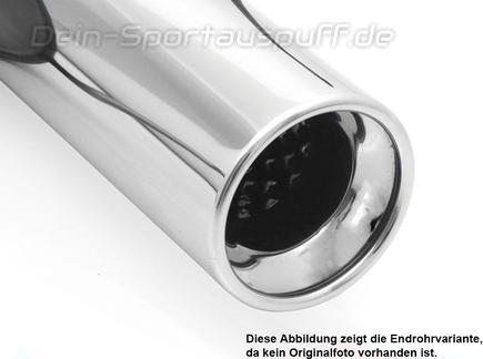 Fox Edelstahl Sportauspuff Opel Kadett E CC 1x90mm rund eingerollt gerade mit Absorber
