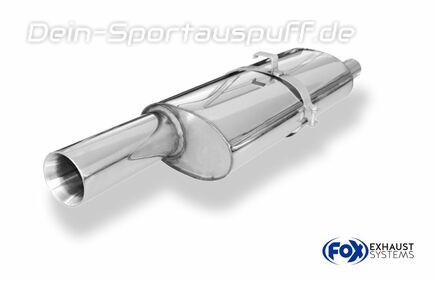 Fox Edelstahl Sportauspuff Opel Kadett E CC 1x90mm rund doppelwandig gerade