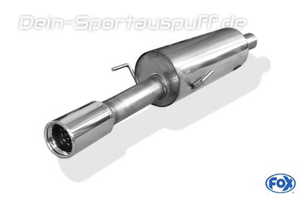 Fox Edelstahl Racing-Komplettanlage ab Kat Opel Astra G Coupe u. Cabrio Turbo 1x90mm rund eingerollt gerade mit Absorber