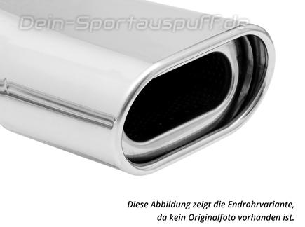 Fox Edelstahl Racing-Komplettanlage ab Kat Opel Astra G Coupe u. Cabrio Turbo 160x80mm flachoval eingerollt abgeschrägt mit Absorber