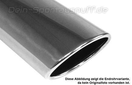 Fox Edelstahl Sportauspuff-Komplettanlage ab Kat Ø63mm-System Opel Astra G Coupe u. Cabrio 1x115x85mm oval eingerollt abgeschrägt