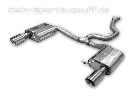 FOX Edelstahl Duplex Racing-Komplettanlage ab Kat VW Passat 3C R36 je 100mm rund doppelwandig abgeschrägt