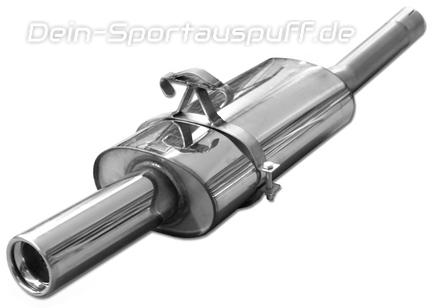 Fox Edelstahl Racing-Komplettanlage ab Kat VW Polo 86C G40 1x80mm rund eingerollt gerade mit Absorber