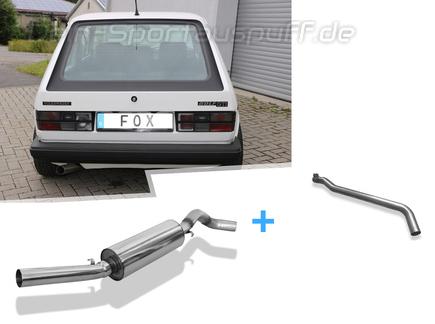 FOX Edelstahl Racing-Komplettanlage ab Kat. VW Golf 1 GTI 63mm rund scharf