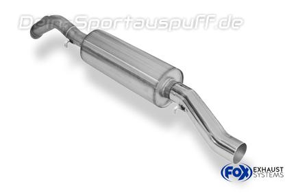 FOX Edelstahl Sportauspuff VW Golf 1 Cabriolet 1x63mm S-Design rund scharfkantig gerade