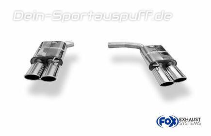 Fox Edelstahl Duplex Sportauspuff Audi A5 quattro B8 Coupe V6 TDI je 2x115x85mm oval eingerollt abgeschrägt