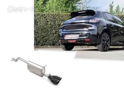 Ragazzon Edelstahl Sportauspuff Peugeot 208 II 1.2l PureTech130 2x80mm rund eingerollt abgeschrägt in schwarz