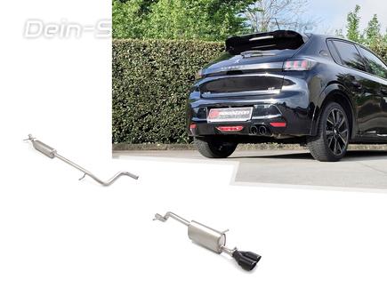 Ragazzon Edelstahl Sportauspuff-Komplettanlage ab OPF Peugeot 208 II 1.2l PureTech130 2x80mm rund eingerollt abgeschrägt in schwarz