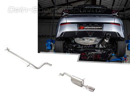 Ragazzon Edelstahl Racing-Komplettanlage ab OPF Lancia Ypsilon Typ L21 1.2l Hybrid 90mm rund eingerollt abgeschrägt