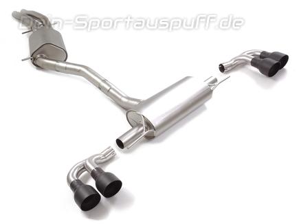 Ragazzon Edelstahl Duplex Sportauspuff-Komplettanlage ab VSD Porsche Cayenne 2.9S Typ 536 je 2x108mm rund abgeschrägt in schwarz