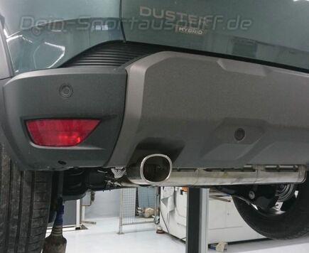 FOX Edelstahl Duplex Sportauspuff Dacia Duster III 4x2 1.6 Hybrid 140 je 93x79mm rechteckig eingerollt abgeschrägt