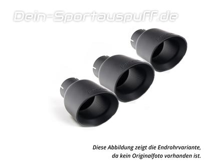 Milltek Edelstahl Sportauspuff-Komplettanlage ab OPF Honda Civic 11 Type R Typ FL 3x115mm rund doppelwandig abgeschrägt in schwarz