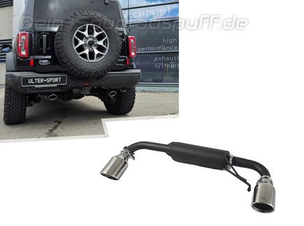 Ulter Duplex Sportauspuff Ford Bronco 2.7l je 100mm rund eingerollt abgeschrägt