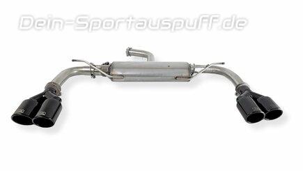 Ulter Edelstahl Duplex Sportauspuff mit Klappensteuerung Cupra Formentor 1.5 TSI je 2x90mm rund eingerollt abgeschrägt in schwarz