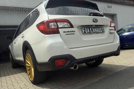 Fox Edelstahl Sportauspuff Subaru Outback Typ BS 90mm rund doppelwandig abgeschrägt