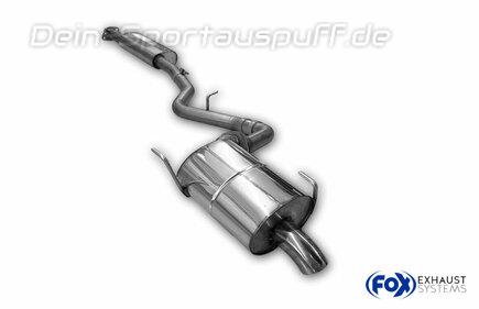Fox Edelstahl Sportauspuff-Komplettanlage ab Kat Subaru Outback Typ BS 76mm rund Dieseloptik nach unten gebogen