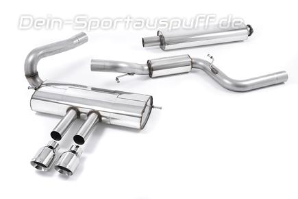Milltek Edelstahl Sportauspuff-Komplettanlage ab Kat Ford Focus 3 Turnier ST 2x100mm rund doppelwandig abgeschrägt