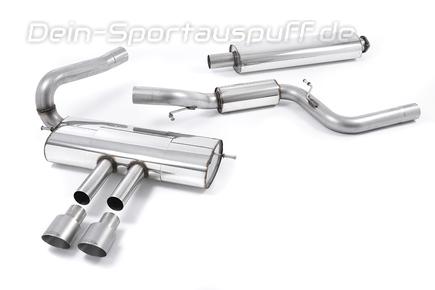Milltek Edelstahl Sportauspuff-Komplettanlage ab Kat Ford Focus 3 Turnier ST 2x100mm rund doppelwandig abgeschrägt Titan matt