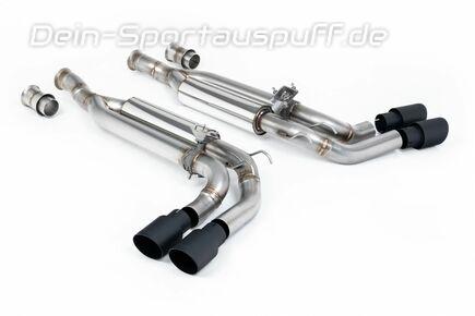 Milltek Edelstahl Sidepipe Sportauspuff Mercedes G-Klasse G63 AMG W465 je 2x90mm rund doppelwandig abgeschrägt in schwarz
