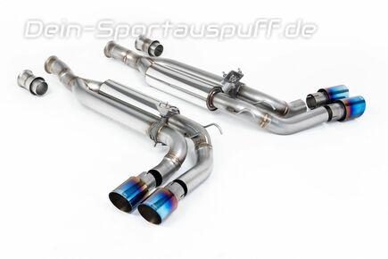 Milltek Edelstahl Sidepipe Sportauspuff Mercedes G-Klasse G63 AMG W465 je 2x90mm rund doppelwandig abgeschrägt Titan burned