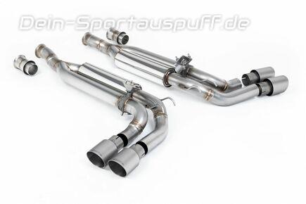 Milltek Edelstahl Sidepipe Sportauspuff Mercedes G-Klasse G63 AMG W465 je 2x90mm rund doppelwandig abgeschrägt Titan matt
