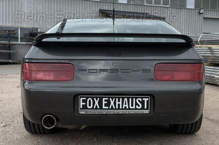 FOX Edelstahl Sportauspuff-Komplettanlage Porsche 968 3.0l 100mm rund eingerollt abgeschrägt