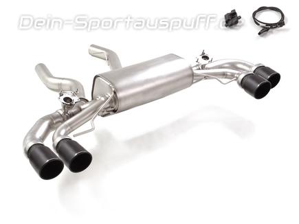 Ragazzon Edelstahl Duplex Sportauspuff BMW 2er M240i xDrive G42 je 2x90mm rund eingerollt abgeschrägt in schwarz