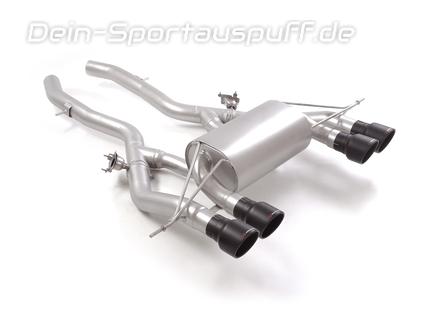 Ragazzon Edelstahl Duplex Sportauspuff BMW M2 G87 je 2x102mm rund eingerollt abgeschrägt in schwarz