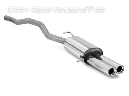 Fox Edelstahl Sportauspuff VW T6 Bus 2x80mm rund eingerollt gerade mit Absorber