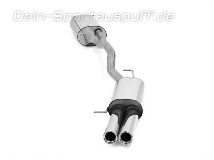 Fox Edelstahl Sportauspuff-Komplettanlage ab Kat VW T6 Bus 2x80mm rund eingerollt gerade mit Absorber