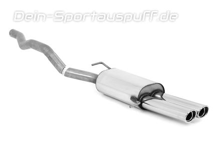 Fox Edelstahl Sportauspuff VW T6 Bus 2x88x74mm oval eingerollt abgeschrägt mit Absorber