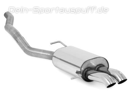 Fox Edelstahl Sportauspuff VW T6 Bus 2x63mm Dieseloptik scharf 45° nach unten gebogen