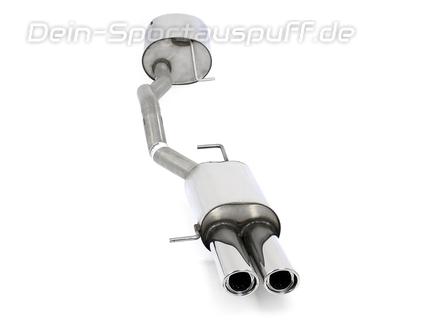 Fox Edelstahl Sportauspuff-Komplettanlage ab Kat VW T6 Bus 2x88x74mm oval eingerollt abgeschrägt mit Absorber
