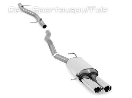 Fox Edelstahl Racing-Komplettanlage ab Kat VW T6 Bus 2x88x74mm oval eingerollt abgeschrägt mit Absorber