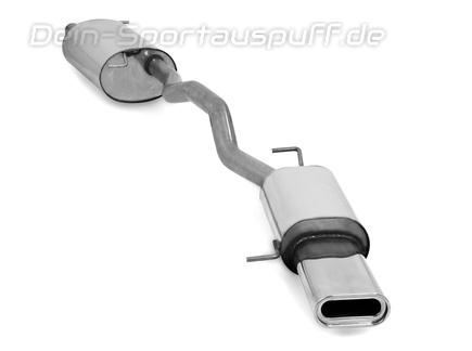 Fox Edelstahl Sportauspuff-Komplettanlage ab Kat VW T6 Bus 160x80mm flachoval eingerollt abgeschrägt mit Absorber