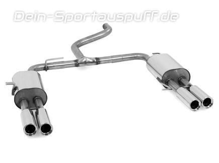 Fox Edelstahl Duplex Sportauspuff VW T6 Bus 2x80mm rund eingerollt gerade mit Absorber