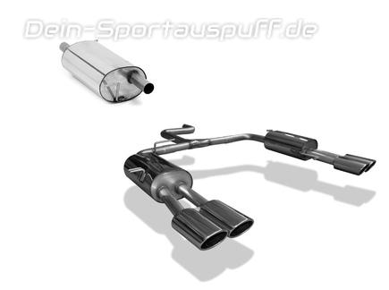 FOX Edelstahl Duplex Sportauspuff-Komplettanlage ab Kat VW T6 Bus je 2x115x85mm oval eingerollt abgeschrägt