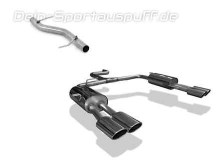 FOX Edelstahl Duplex Racing-Komplettanlage ab Kat VW T6 Bus je 2x115x85mm oval eingerollt abgeschrägt