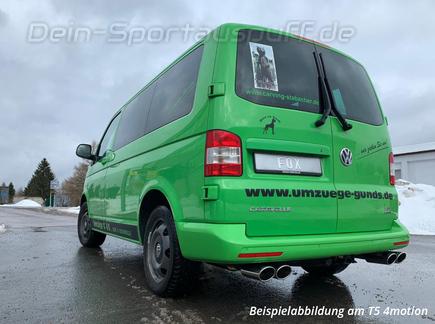 Fox Edelstahl Duplex Sportauspuff-Komplettanlage ab Kat VW T6 4motion je 2x115x85mm oval eingerollt abgeschrägt