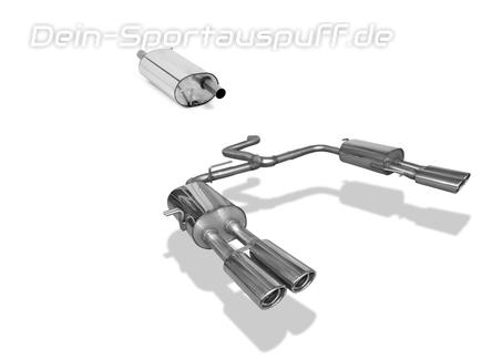 Fox Edelstahl Duplex Sportauspuff-Komplettanlage ab Kat VW T6 4motion je 2x88x74mm oval eingerollt abgeschrägt