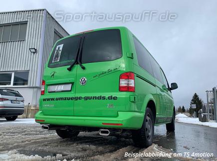 Fox Edelstahl Duplex Sportauspuff-Komplettanlage ab Kat VW T6 4motion je 2x160x80mm flachoval eingerollt abgeschrägt mit Absorber
