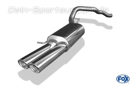 Fox Edelstahl Sportauspuff VW T6 4motion 2x88x74mm oval eingerollt abgeschrägt