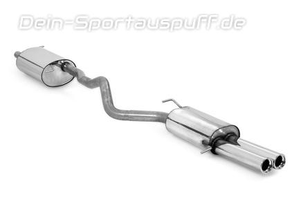 Fox Edelstahl Sportauspuff-Komplettanlage ab Kat VW T6 4motion 2x80mm rund eingerollt gerade mit Absorber