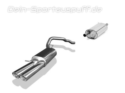 Fox Edelstahl Sportauspuff-Komplettanlage ab Kat VW T6 4motion 2x88x74mm oval eingerollt abgeschrägt